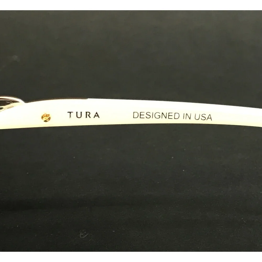 Tura Brilliance Eyeglasses Frames TE256 GLD Gold White Swarovski Cryst 50-17-135